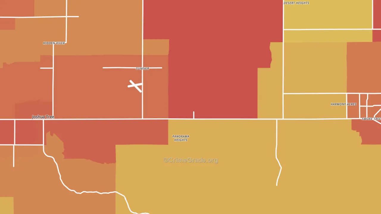 Sunfair, CA Map of Burglary Rates
