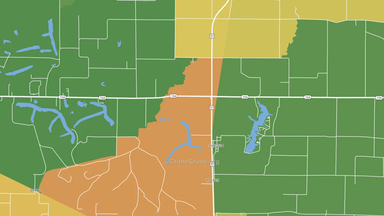 Sunfield, IL Map of Burglary Rates