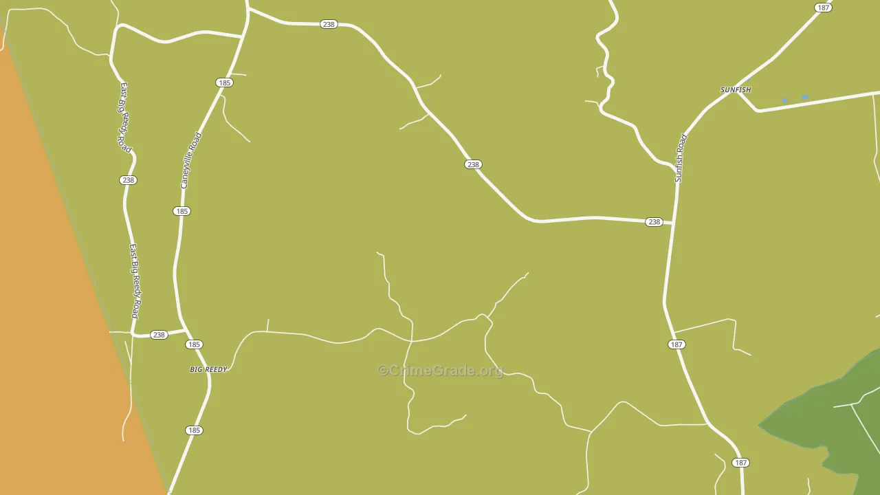 Sunfish, KY Map of Burglary Rates