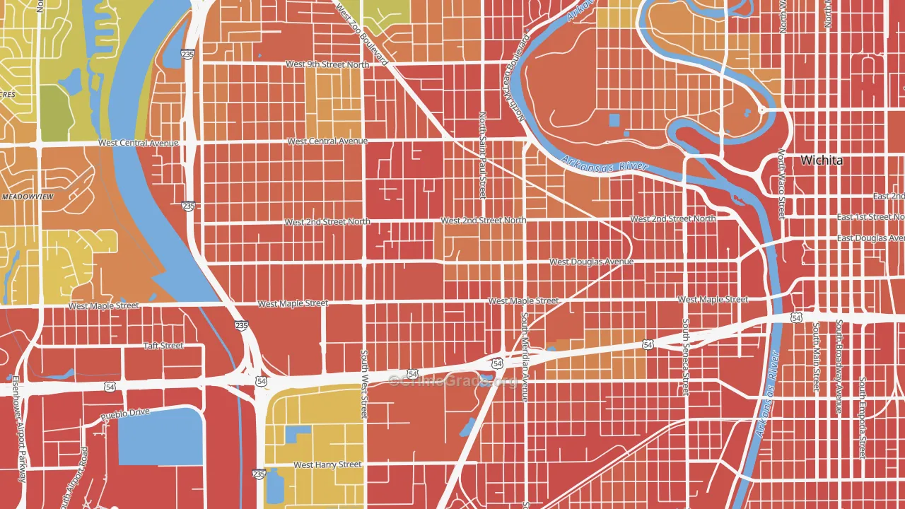 Sunflower, Wichita, KS Map of Burglary Rates