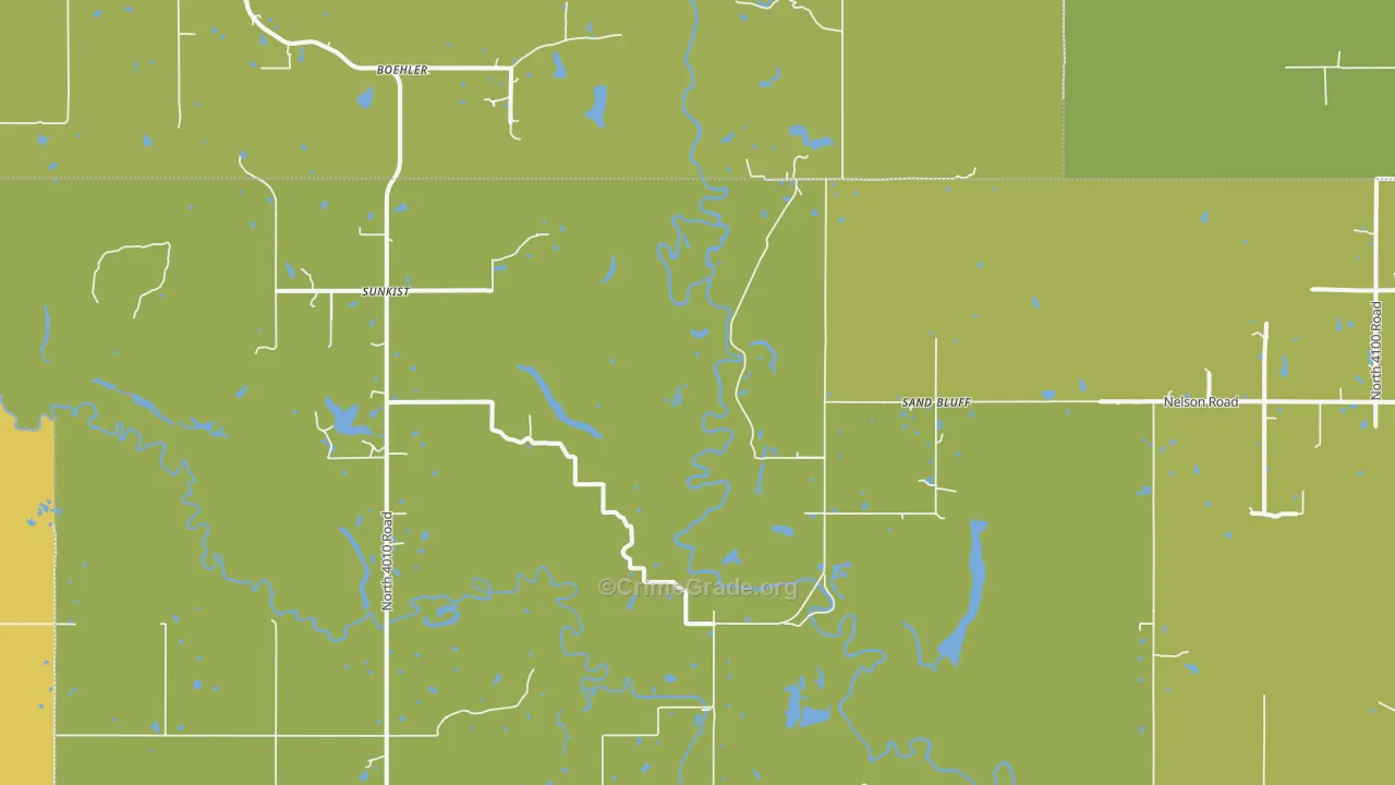 Sunkist, OK Map of Burglary Rates