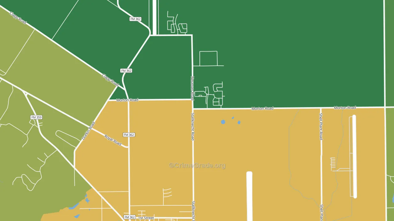 Sunny Side, TX Map of Burglary Rates