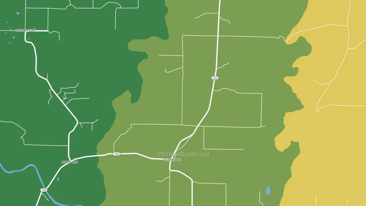 Sunnydale, AR Map of Burglary Rates