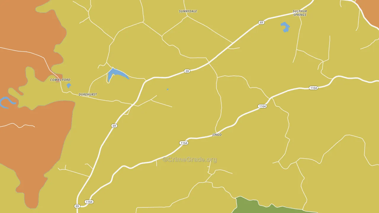 Sunnydale, KY Map of Burglary Rates