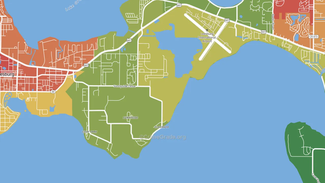 Sunnyside, FL Map of Burglary Rates