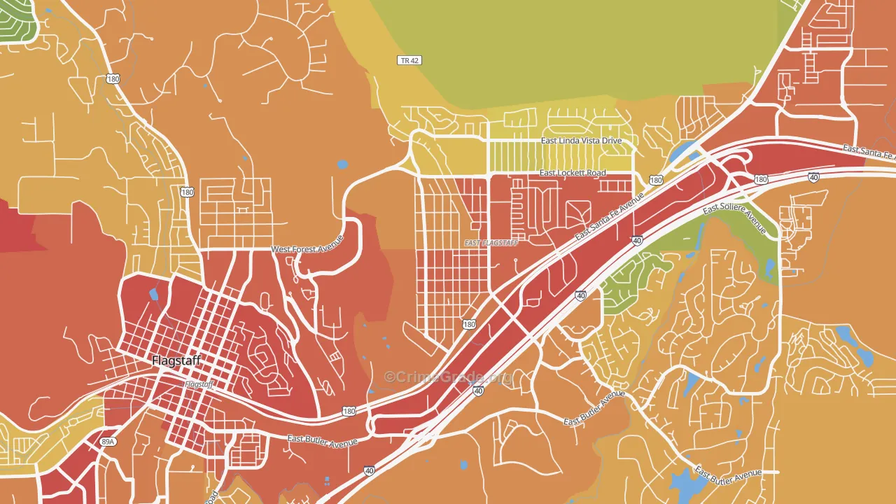 Sunnyside-Flagstaff, Flagstaff, AZ Map of Burglary Rates
