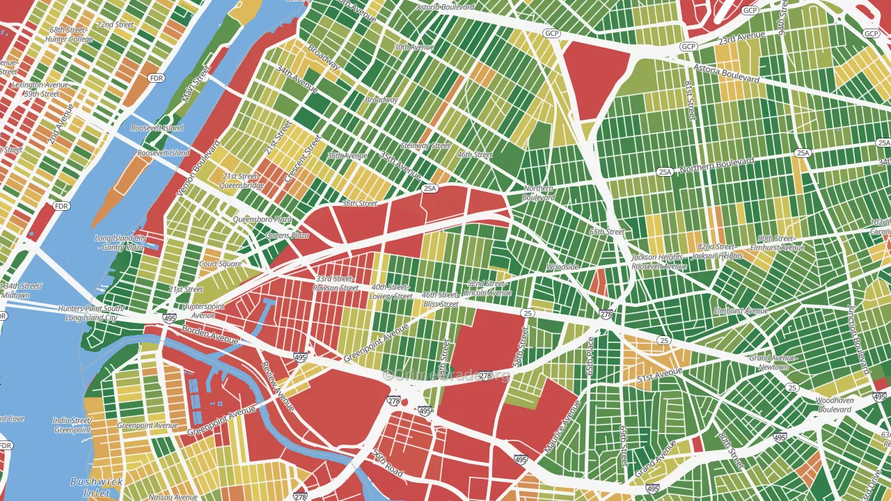 Sunnyside, Queens, NY Map of Burglary Rates