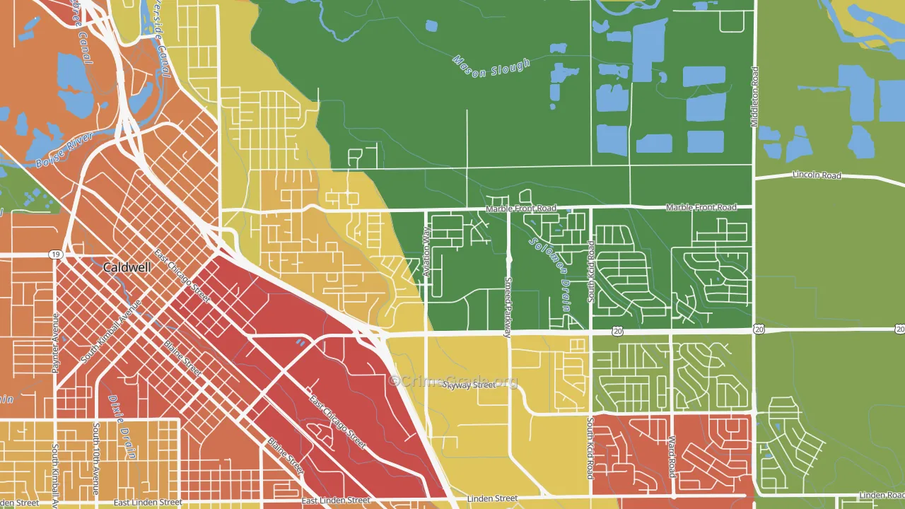 Sunnyslope, ID Map of Burglary Rates