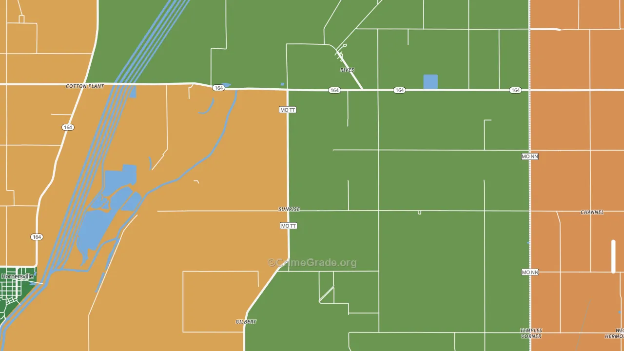 Sunrise, MO Map of Burglary Rates