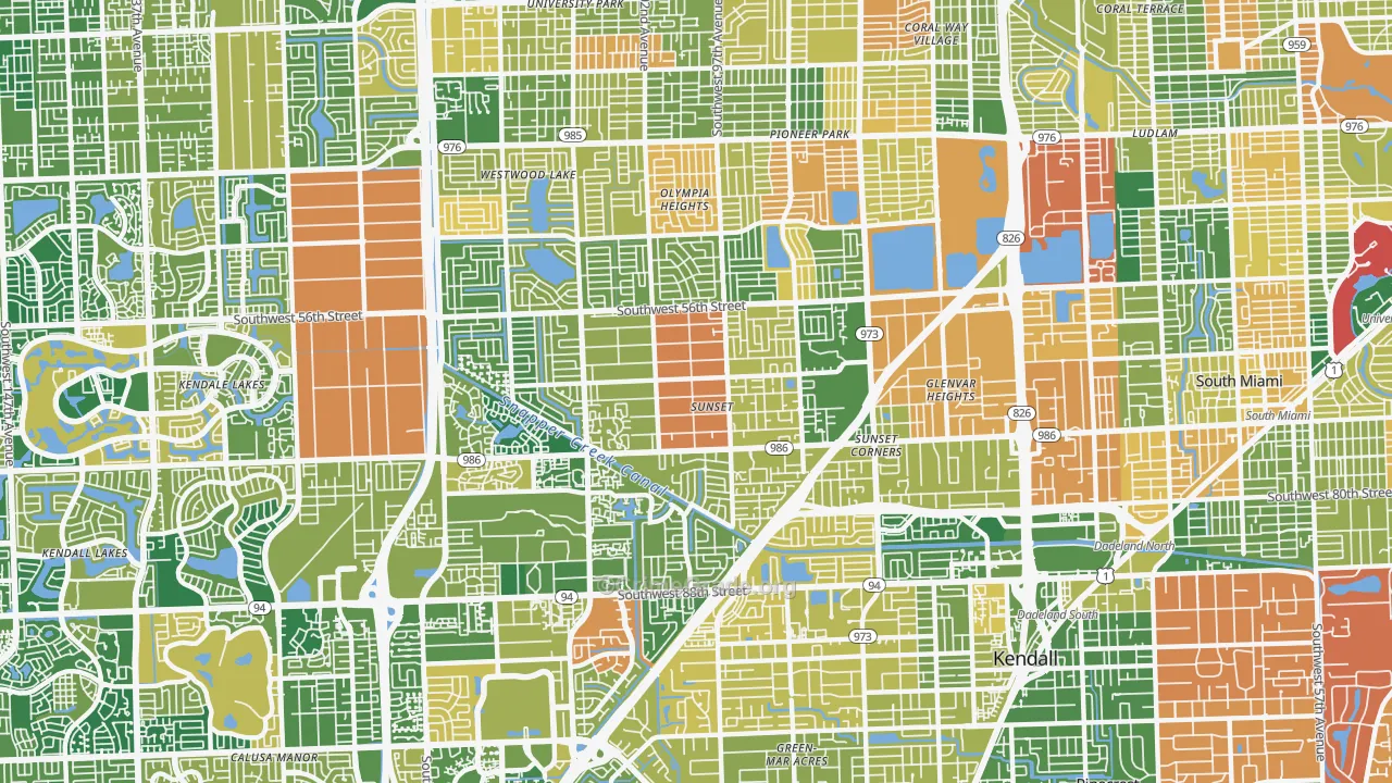 Sunset, FL Map of Burglary Rates