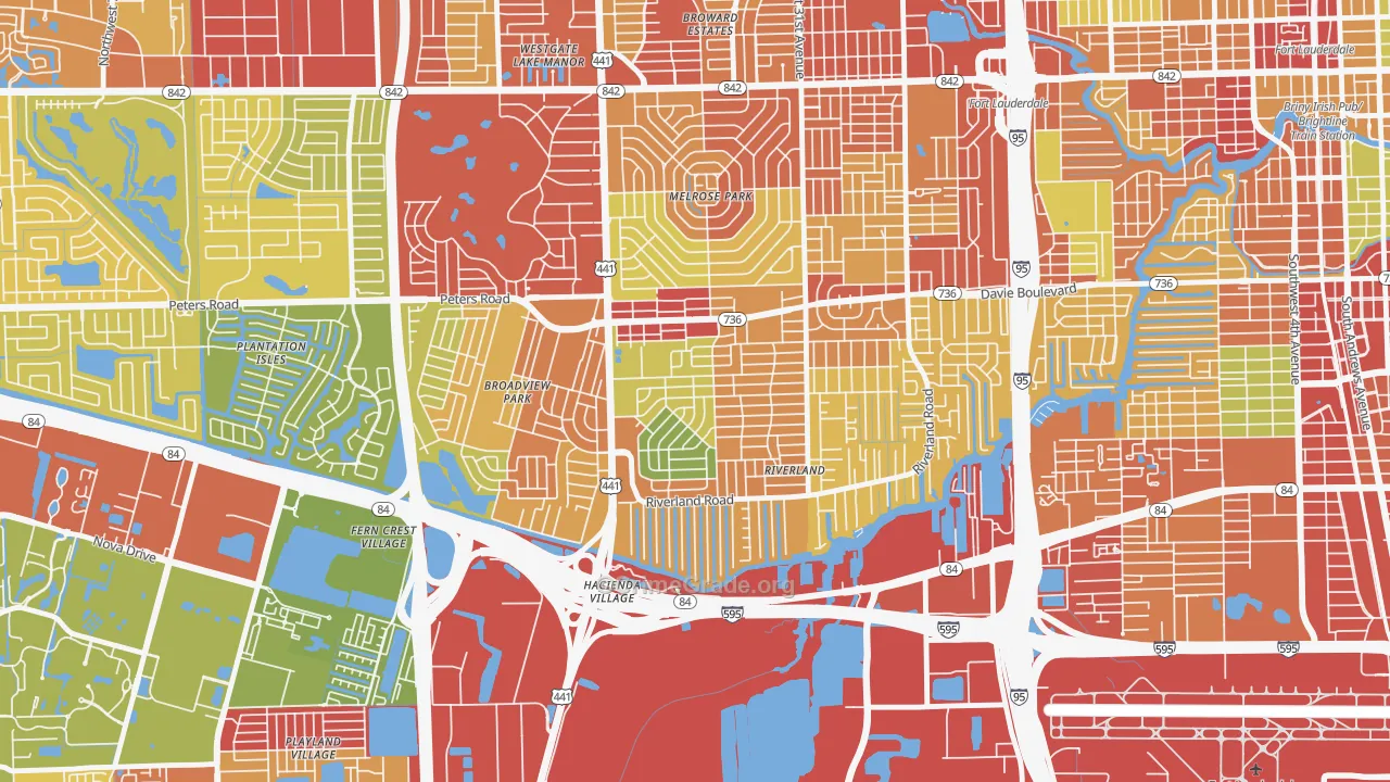 Sunset, Fort Lauderdale, FL Map of Burglary Rates