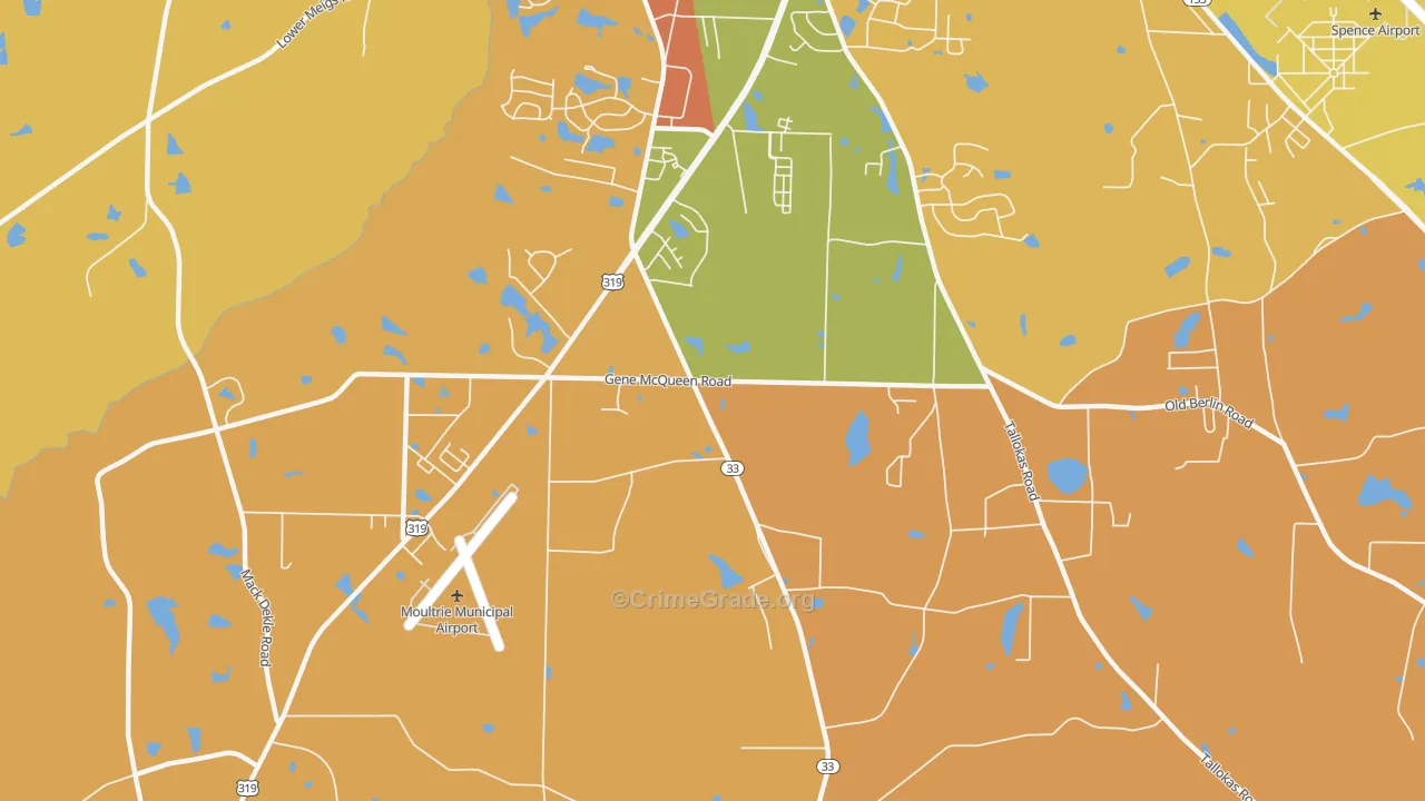 Sunset, GA Map of Burglary Rates