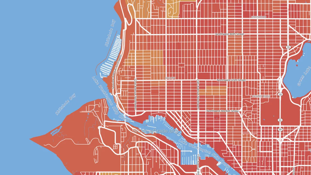 Sunset Hill, Seattle, WA Map of Burglary Rates