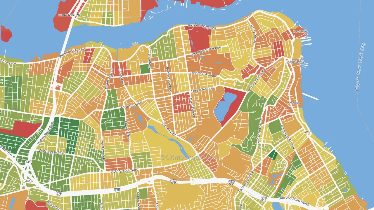 Sunset Hill, Staten Island, NY Map of Burglary Rates