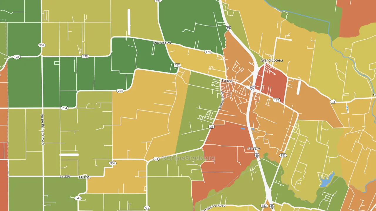 Sunset, LA Map of Burglary Rates