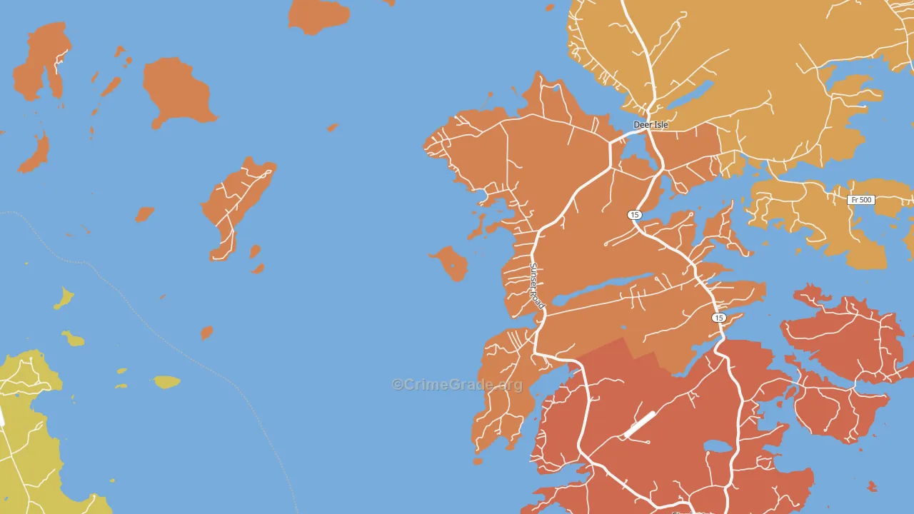 Sunset, ME Map of Burglary Rates