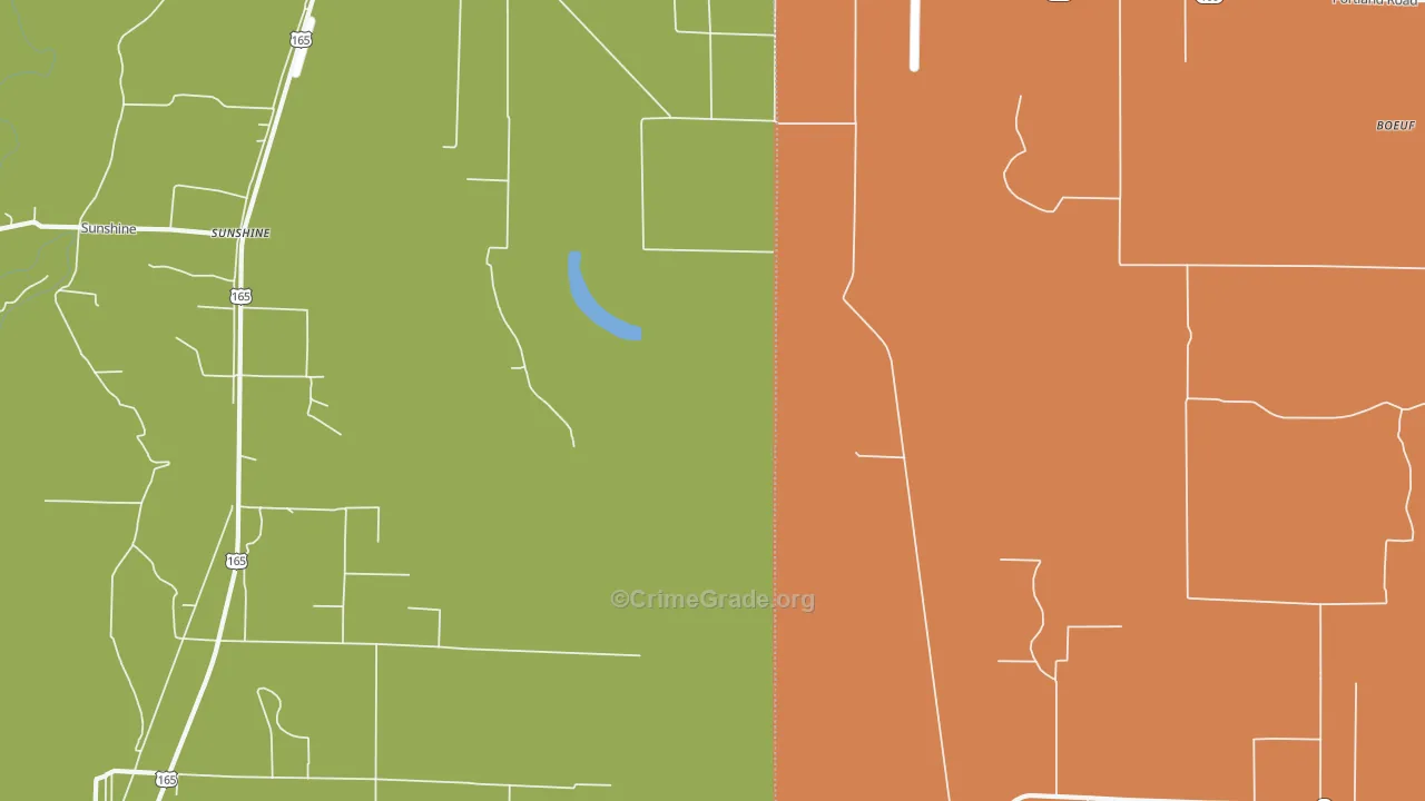Sunshine, AR Map of Burglary Rates