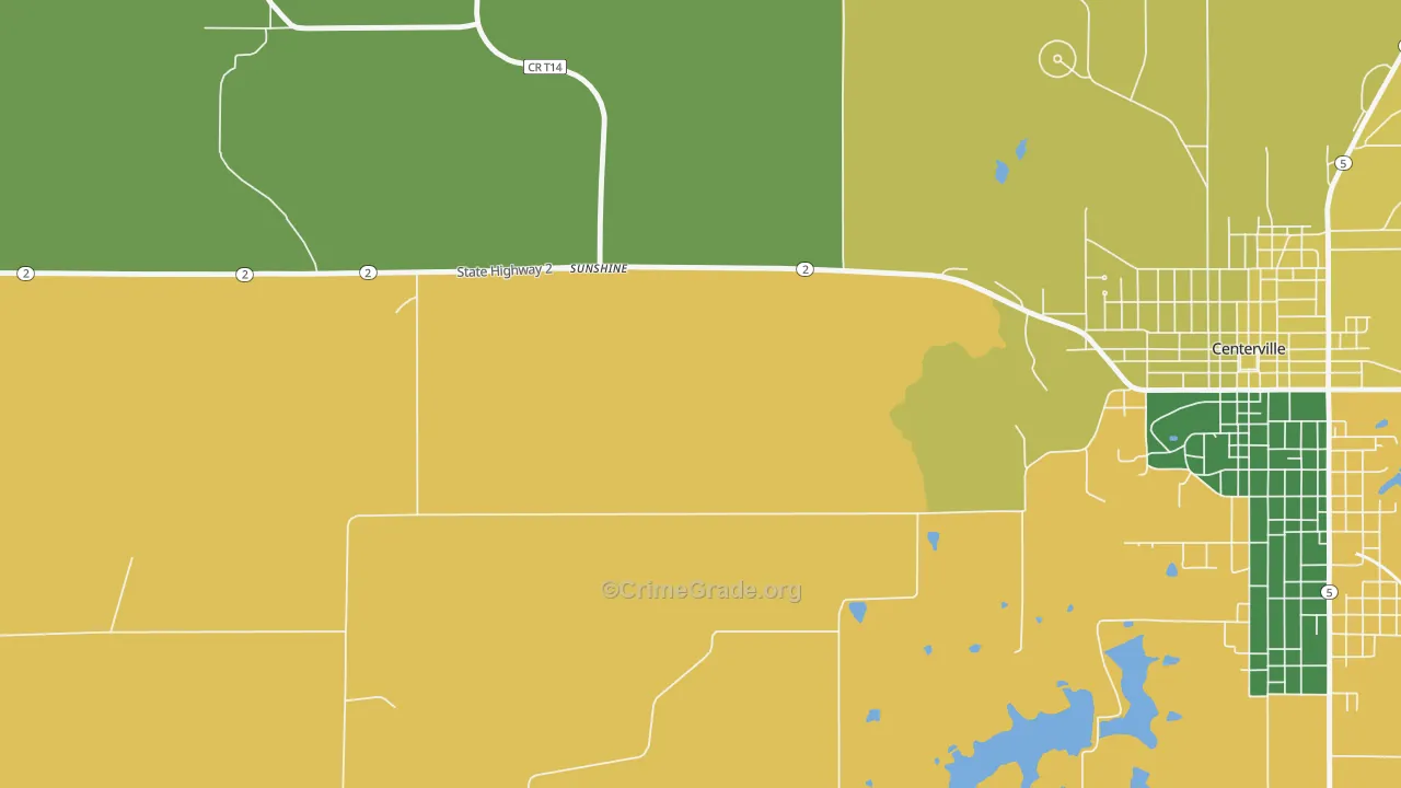 Sunshine, IA Map of Burglary Rates