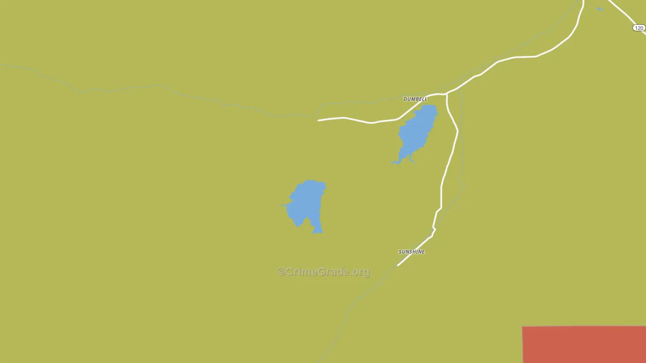 Sunshine, WY Map of Burglary Rates