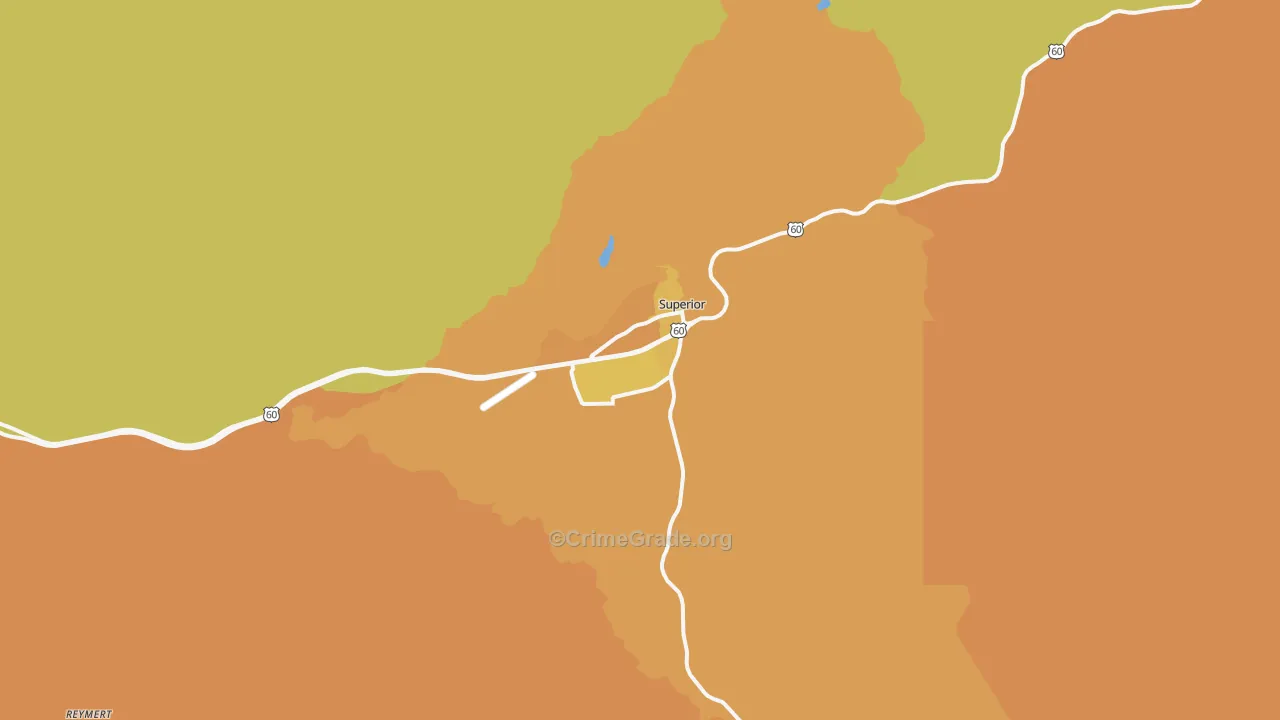 Superior, AZ Map of Burglary Rates