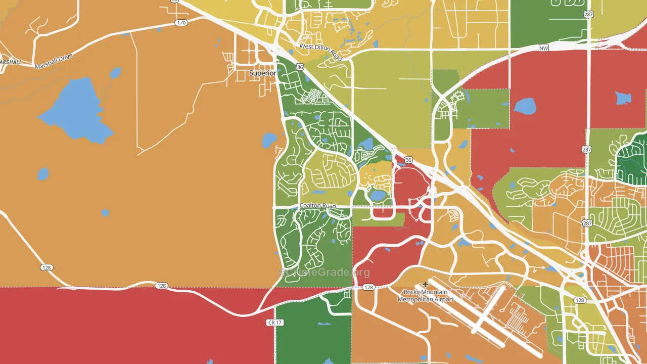 Superior, CO Map of Burglary Rates