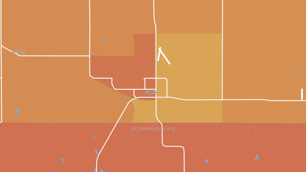 Superior, NE Map of Burglary Rates