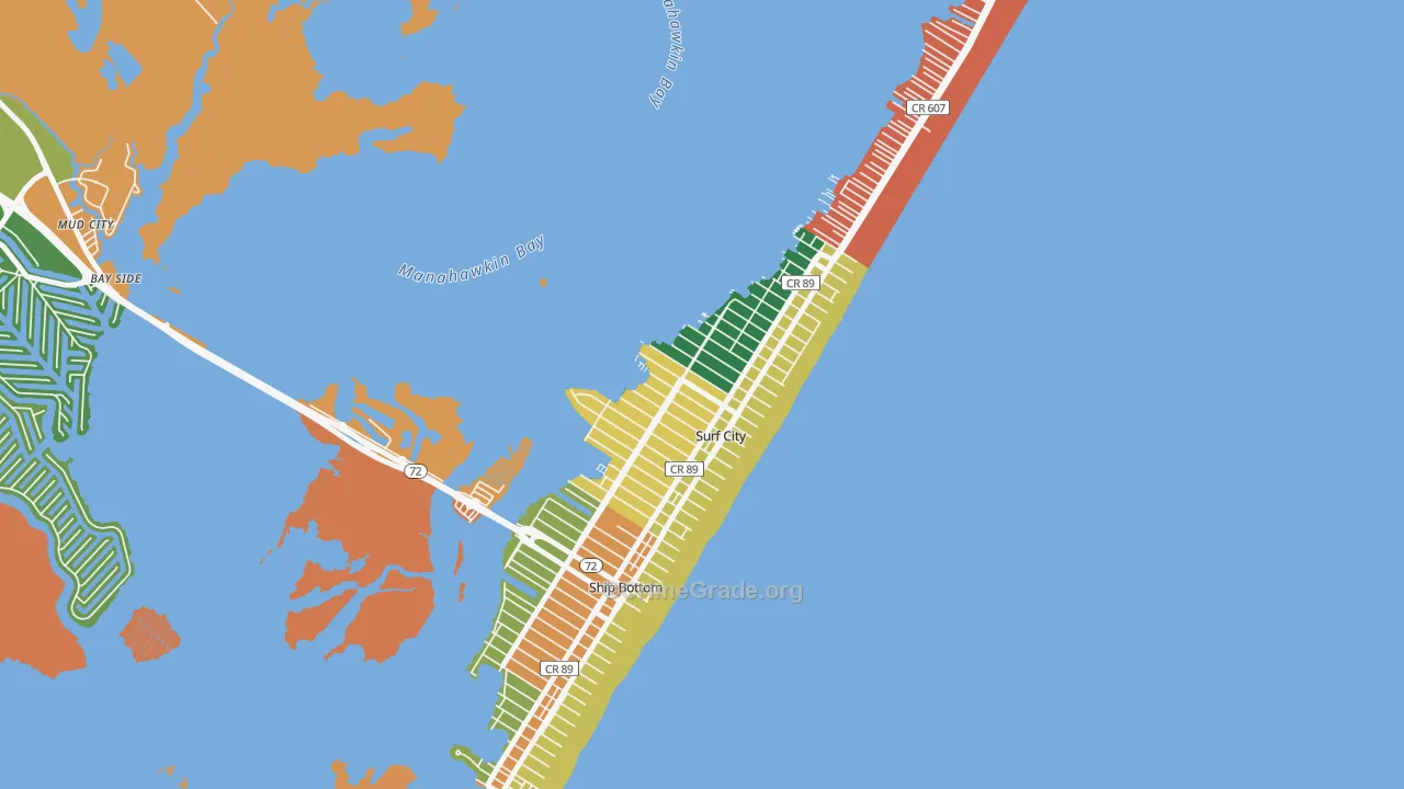 Surf City, NJ Map of Burglary Rates