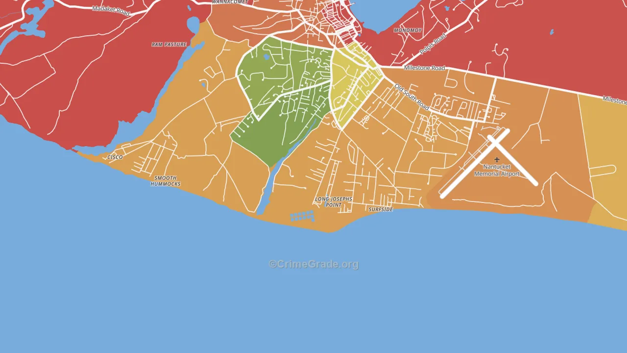 Surfside, MA Map of Burglary Rates