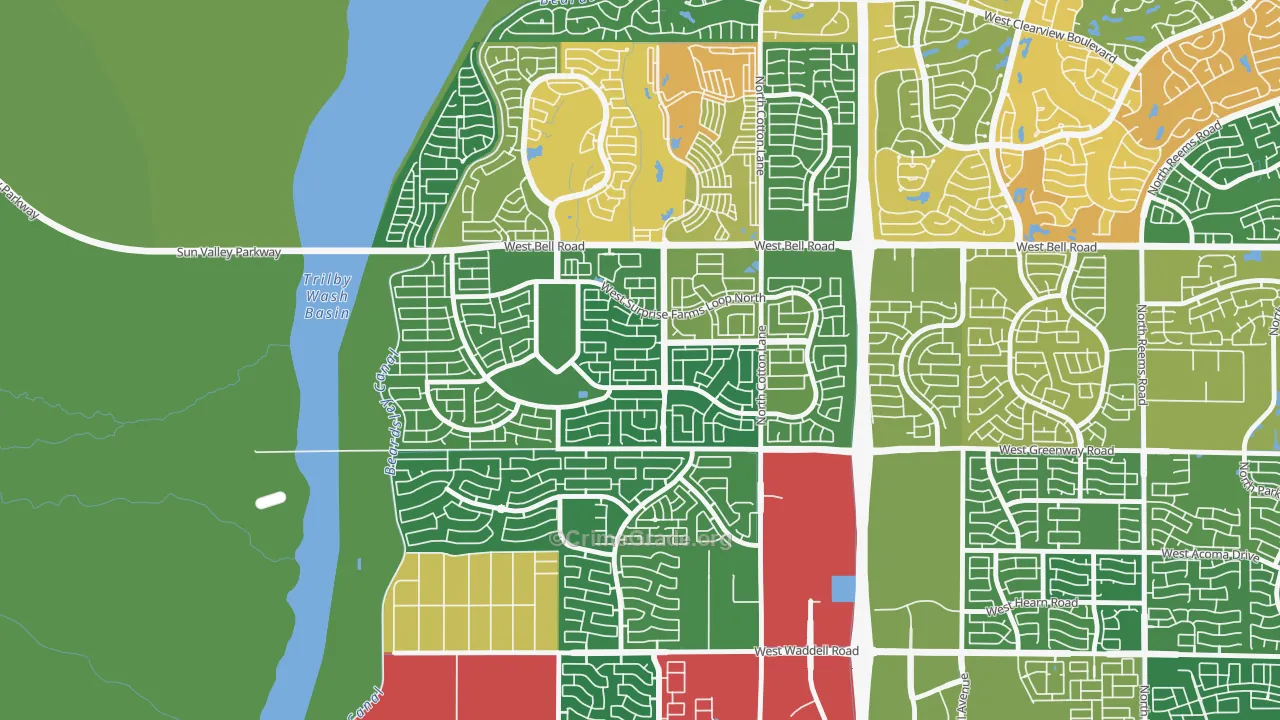 Surprise Farms, Surprise, AZ Map of Burglary Rates
