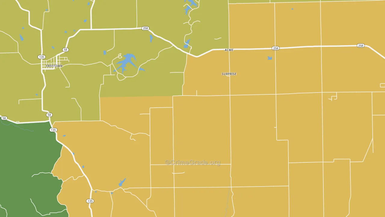 Surprise, IN Map of Burglary Rates