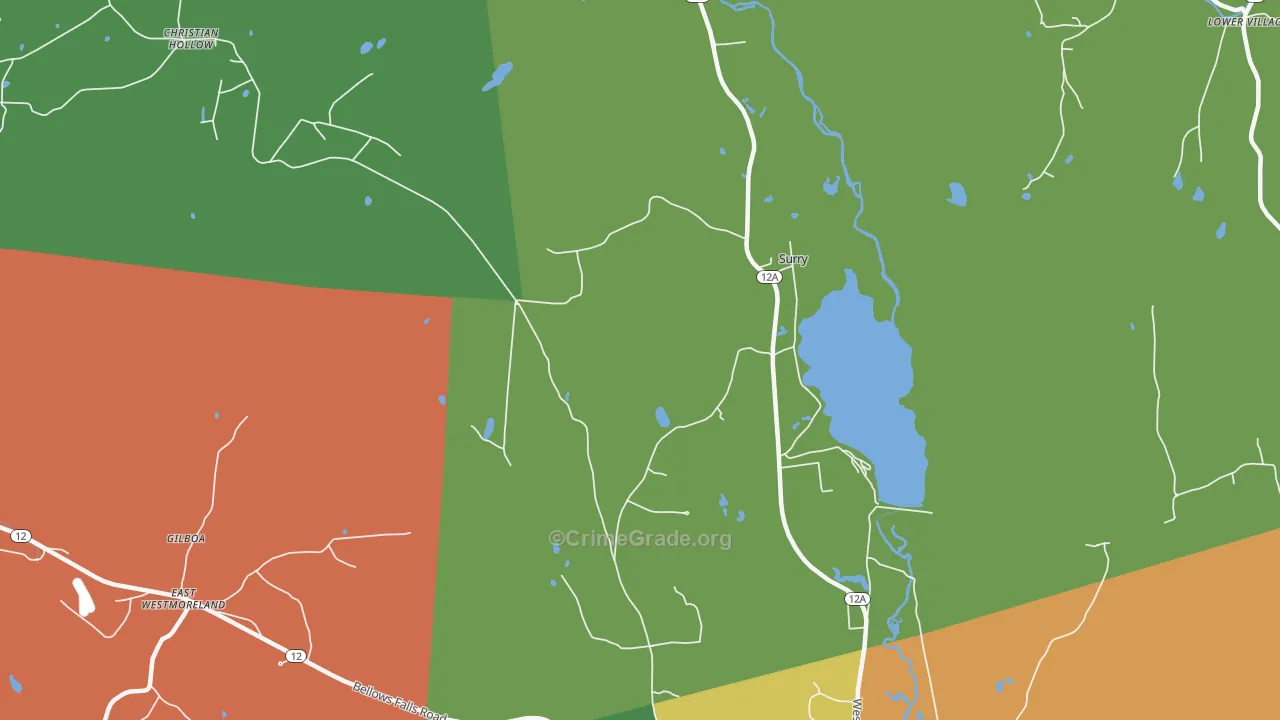 Surry, NH Map of Burglary Rates