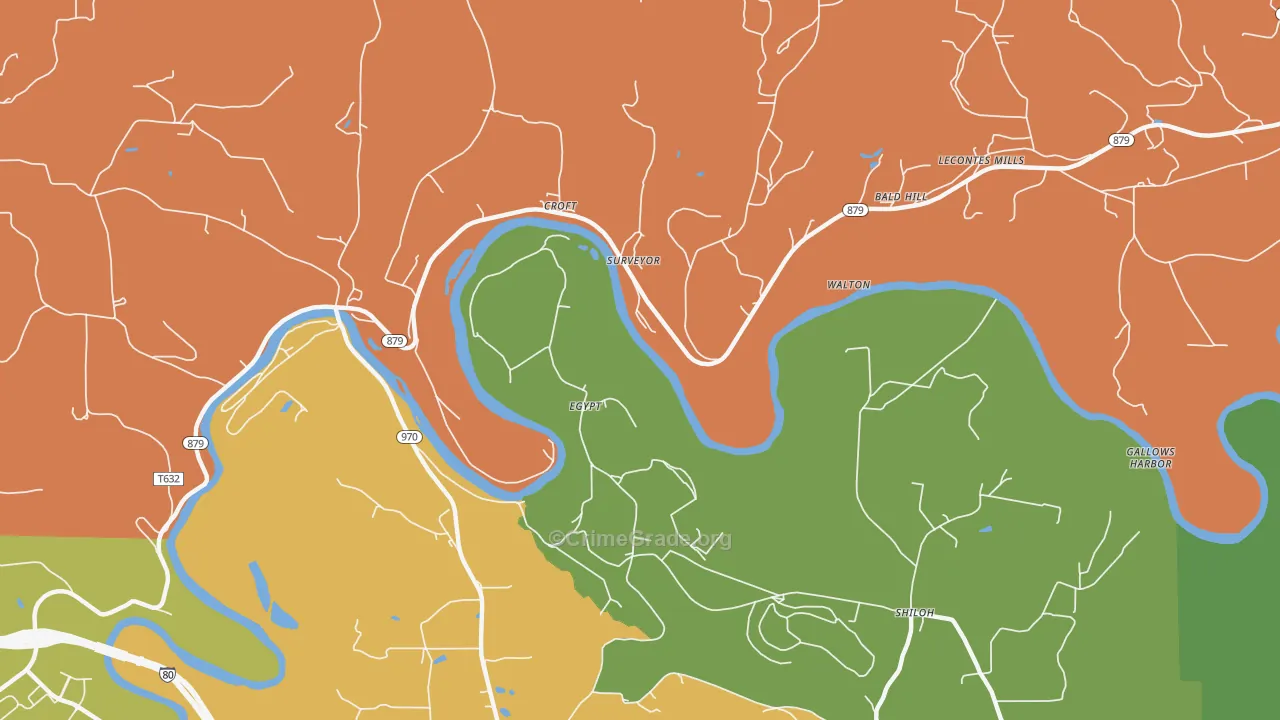 Surveyor, PA Map of Burglary Rates