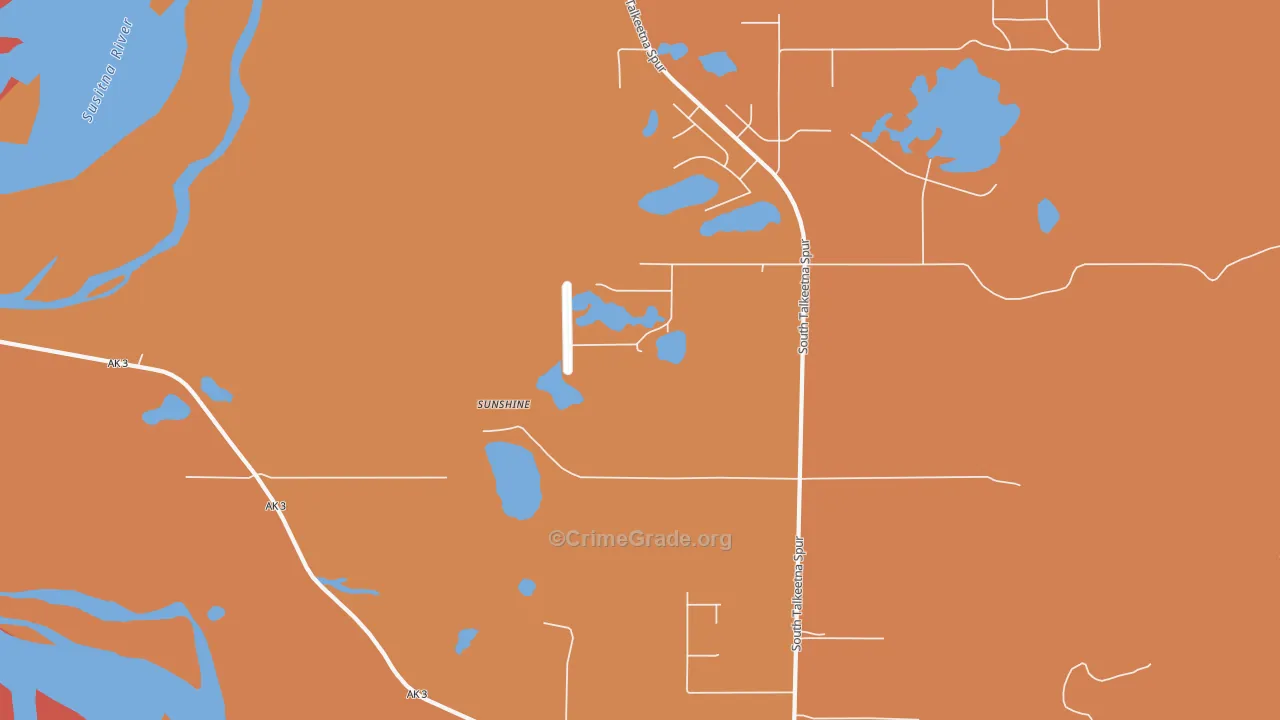 Susitna North, AK Map of Burglary Rates