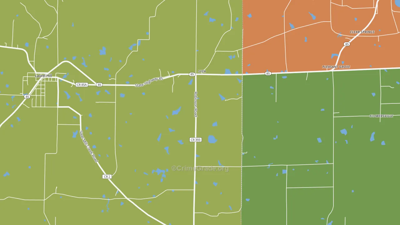 Svea, FL Map of Burglary Rates