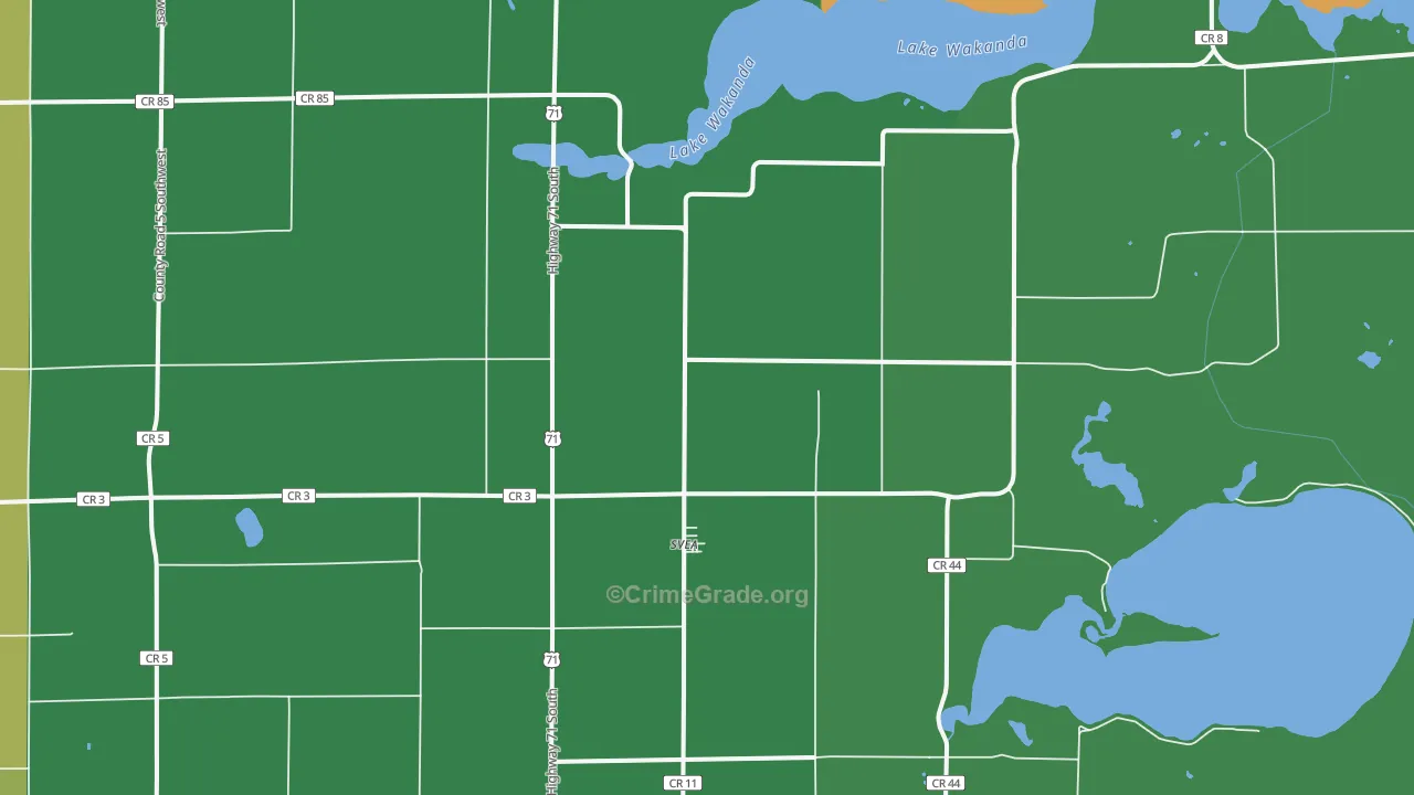 Svea, MN Map of Burglary Rates
