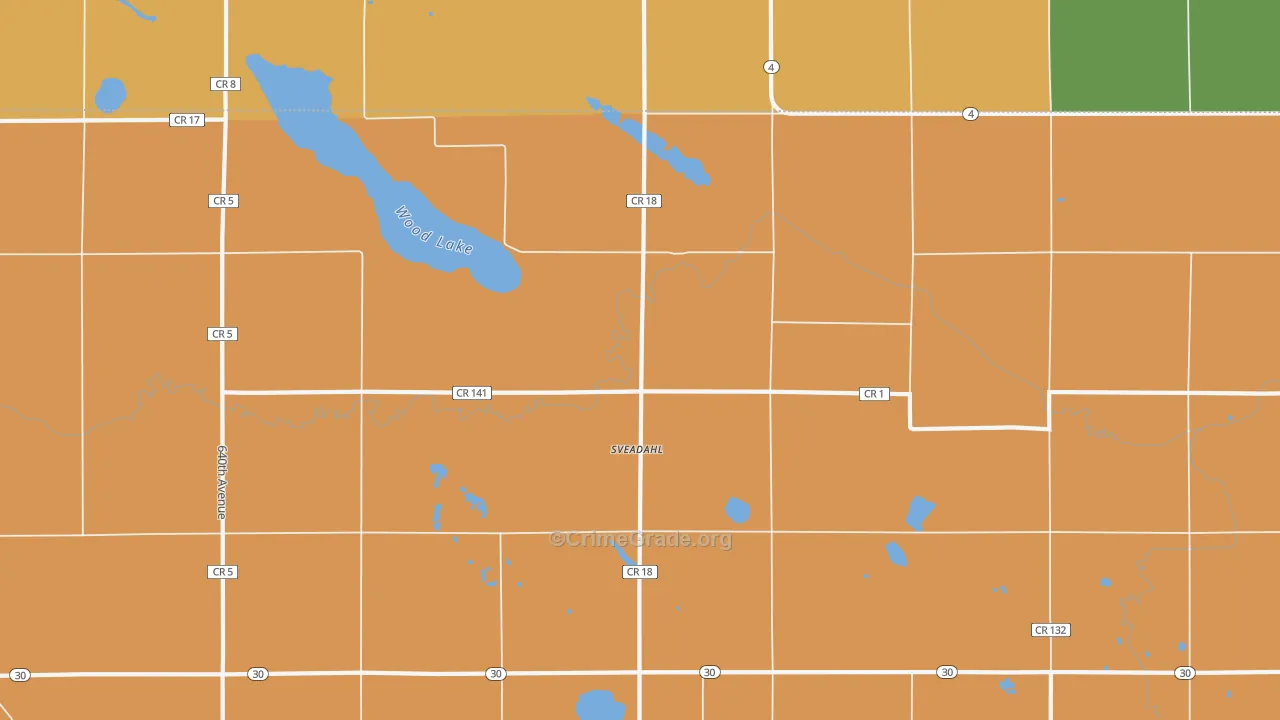 Sveadahl, MN Map of Burglary Rates