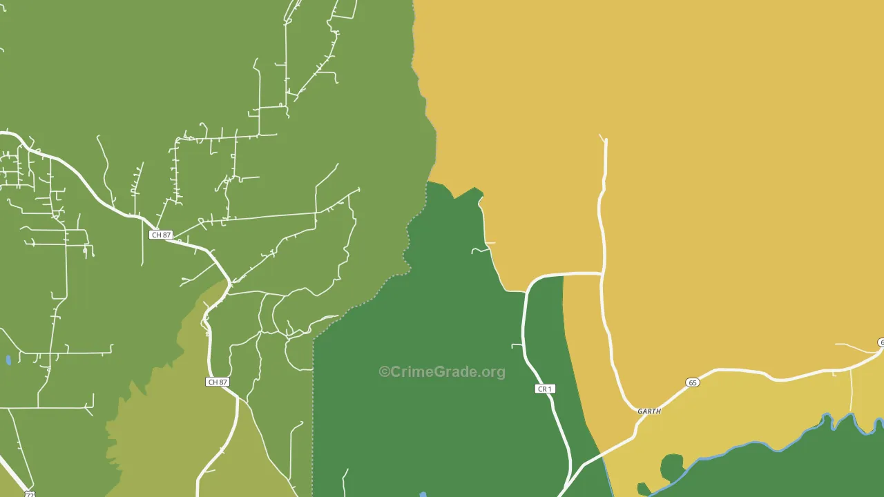 Swaim, AL Map of Burglary Rates