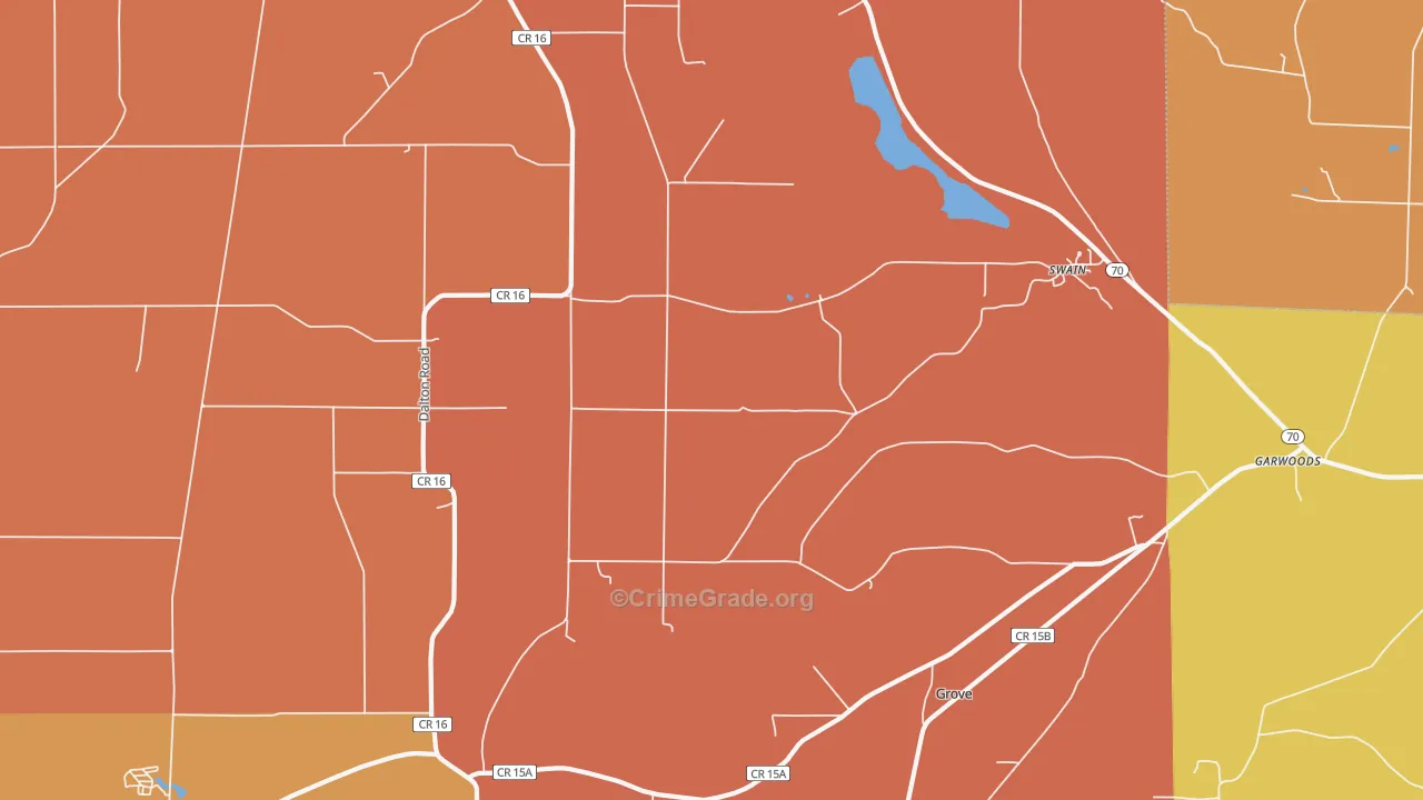 Swain, NY Map of Burglary Rates