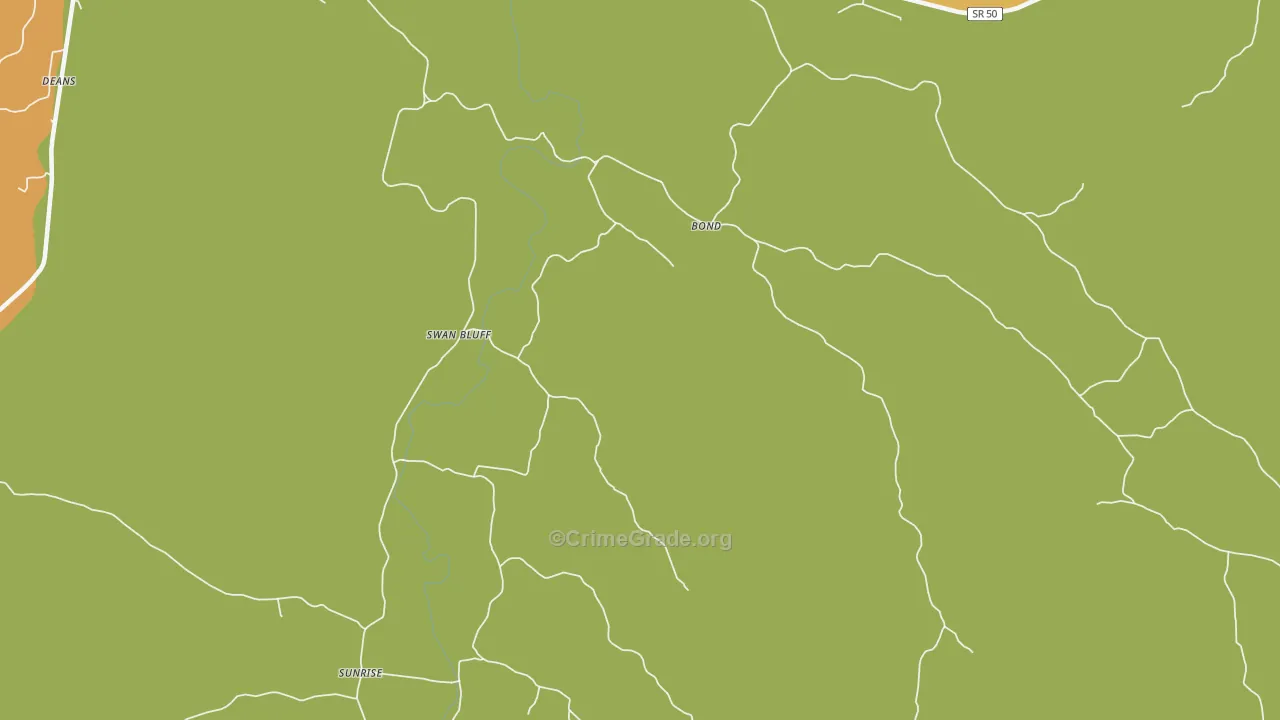 Swan Bluff, TN Map of Burglary Rates