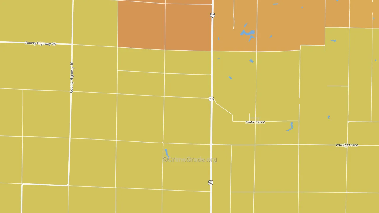 Swan Creek, IL Map of Burglary Rates