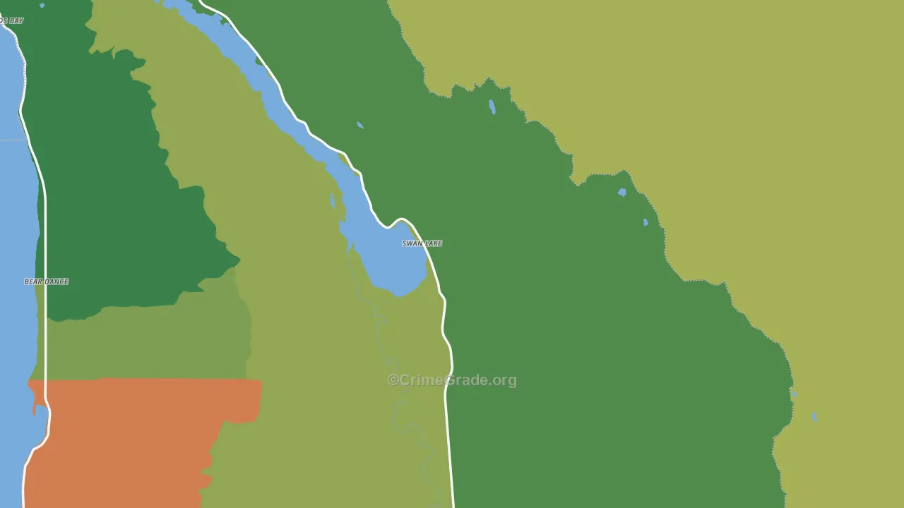 Swan Lake, MT Map of Burglary Rates
