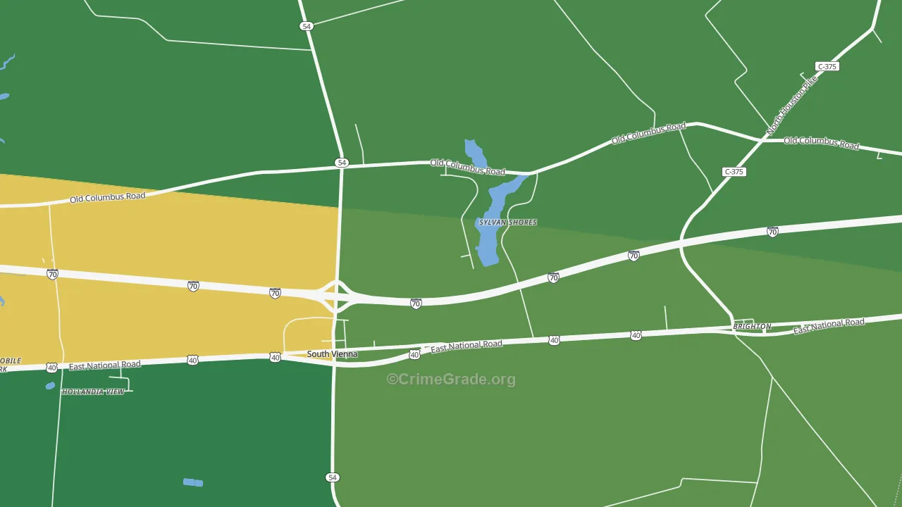 Swanders, OH Map of Burglary Rates