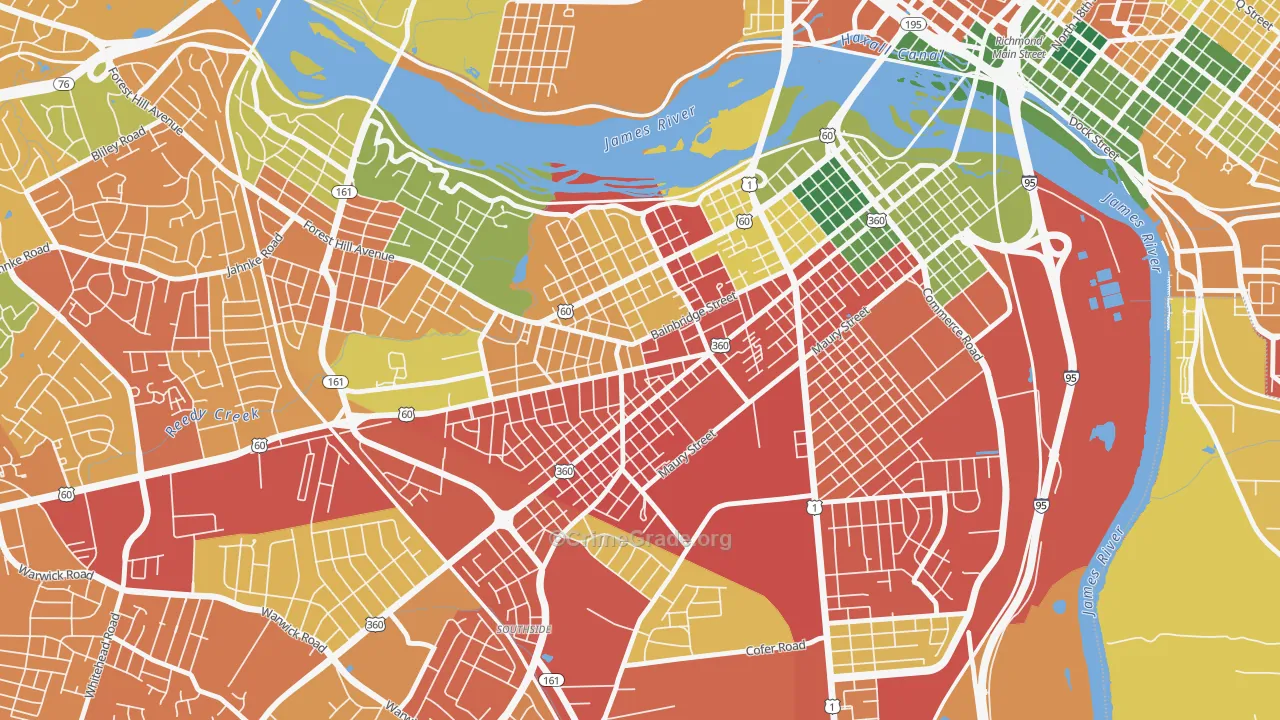 Swansboro, Richmond, VA Map of Burglary Rates