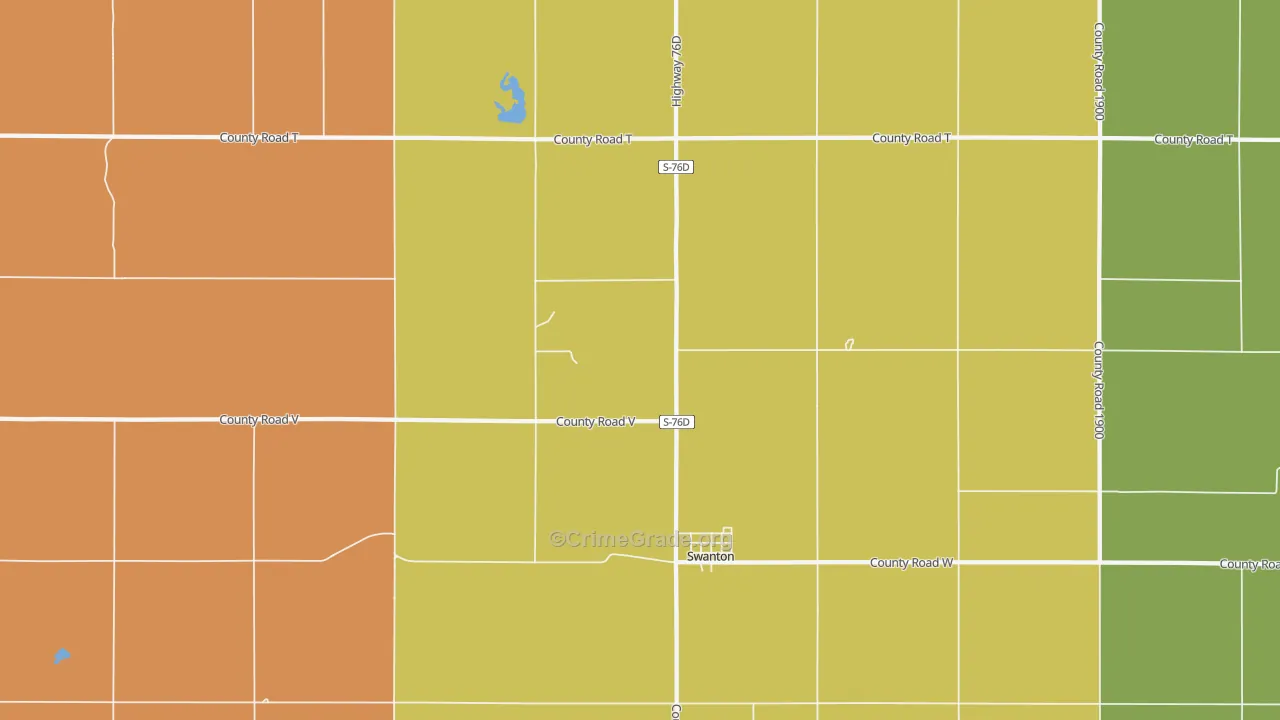 Swanton, NE Map of Burglary Rates
