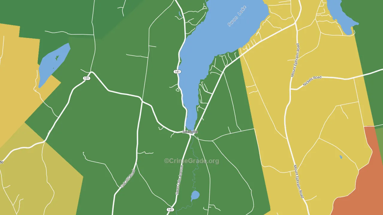 Swanville, ME Map of Burglary Rates