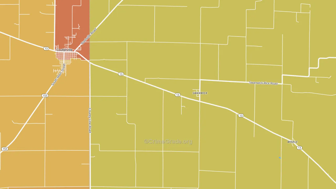 Swanwick, IL Map of Burglary Rates