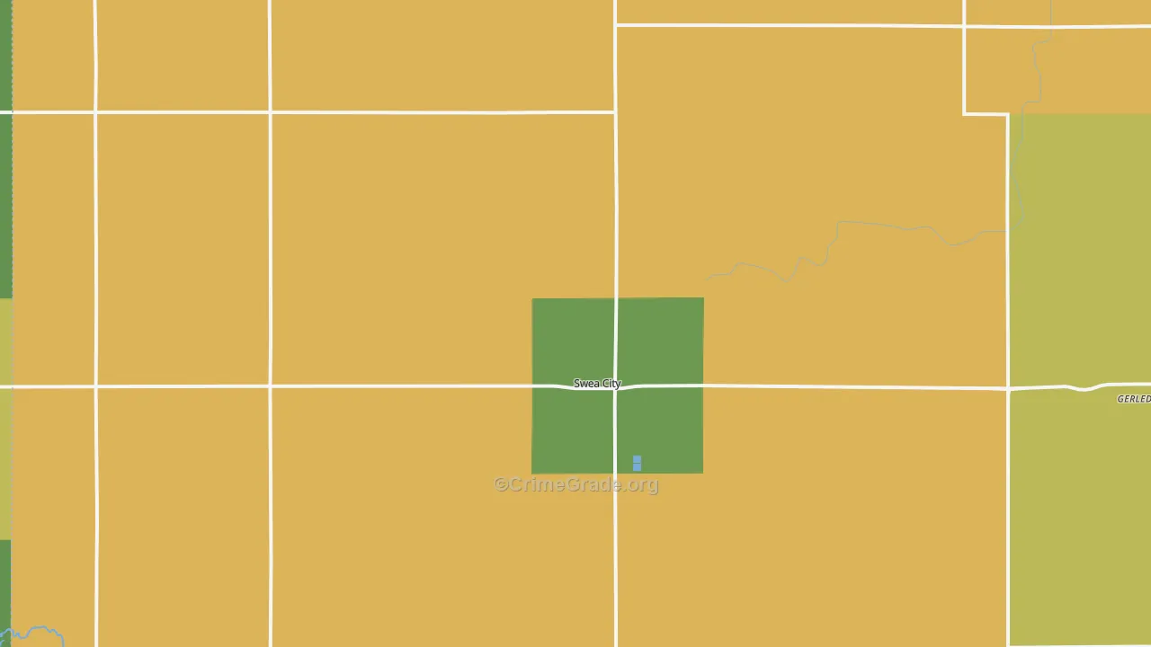 Swea City, IA Map of Burglary Rates