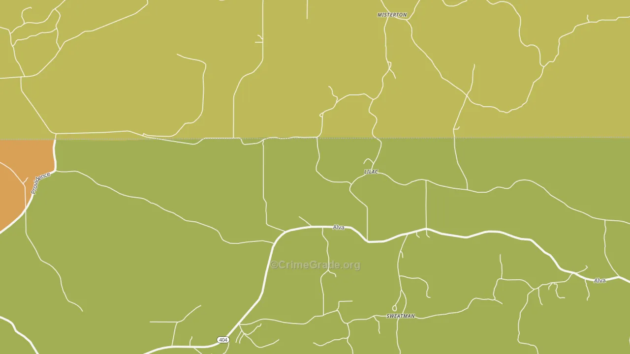 Sweatman, MS Map of Burglary Rates