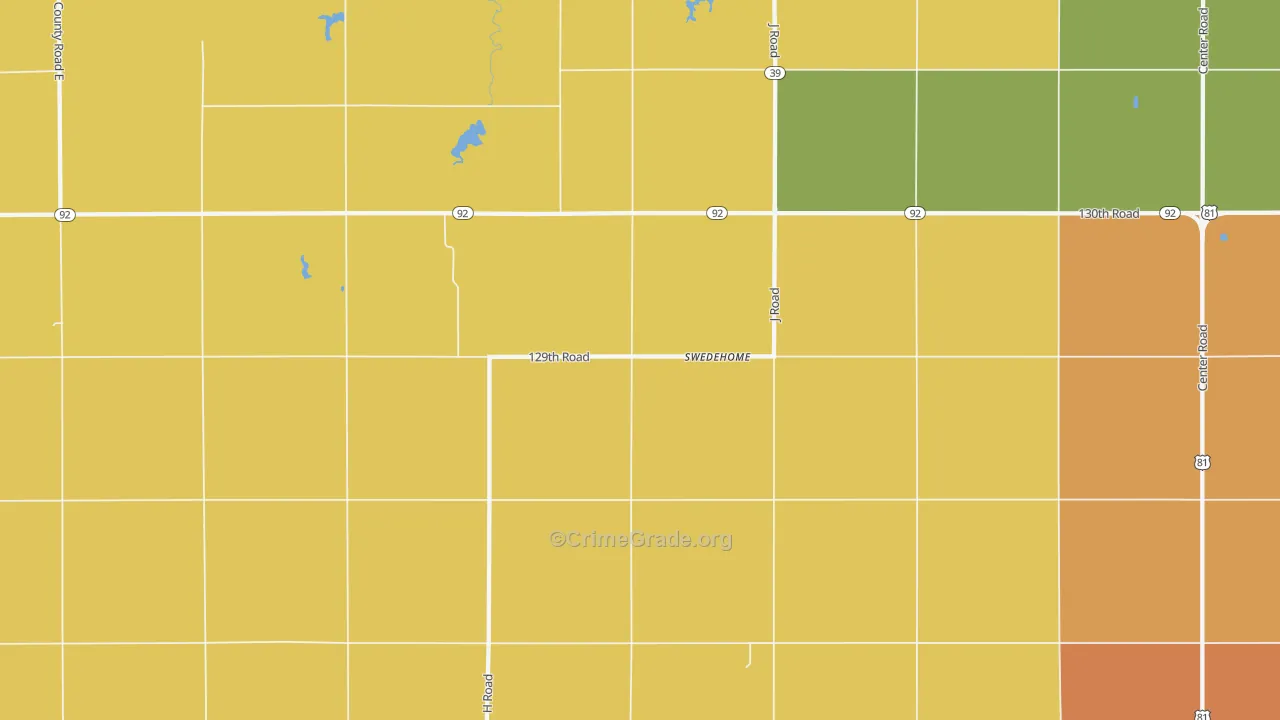 Swedehome, NE Map of Burglary Rates