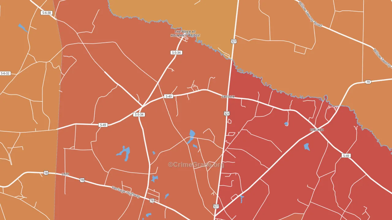 Sweden, SC Map of Burglary Rates